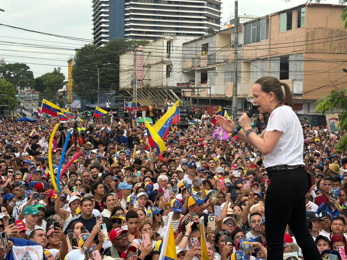 María Corina Machado durante la concentración en Panamá: “El futuro de Venezuela está en nuestras manos”