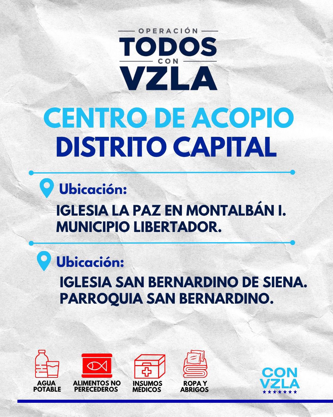 Los centros de acopio para ayudar a los afectados por los terremotos en Venezuela