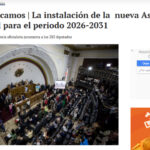 Aclaración, La instalación de la nueva Asamblea Nacional para el periodo 2026-2031