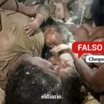 ¿La foto de la madre que amamantó a sus tres hijos bajo los escombros corresponde a un rescate real?