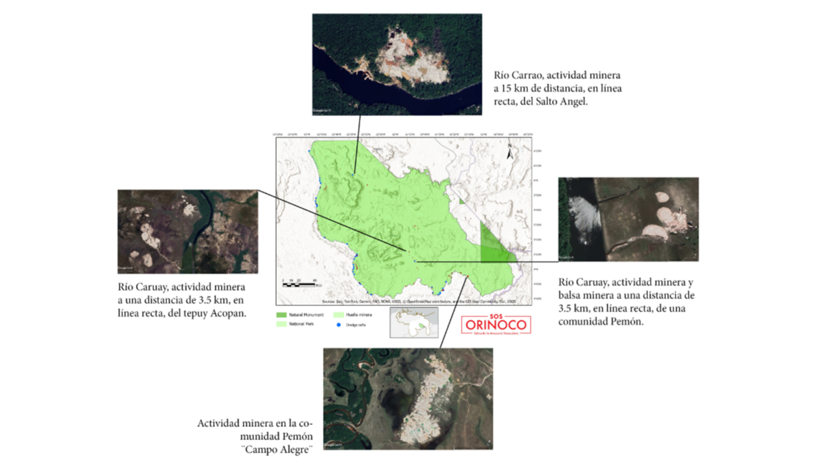 SOS Orinoco denunció que la minería ilegal se sigue expandiendo en el Parque Nacional Canaima