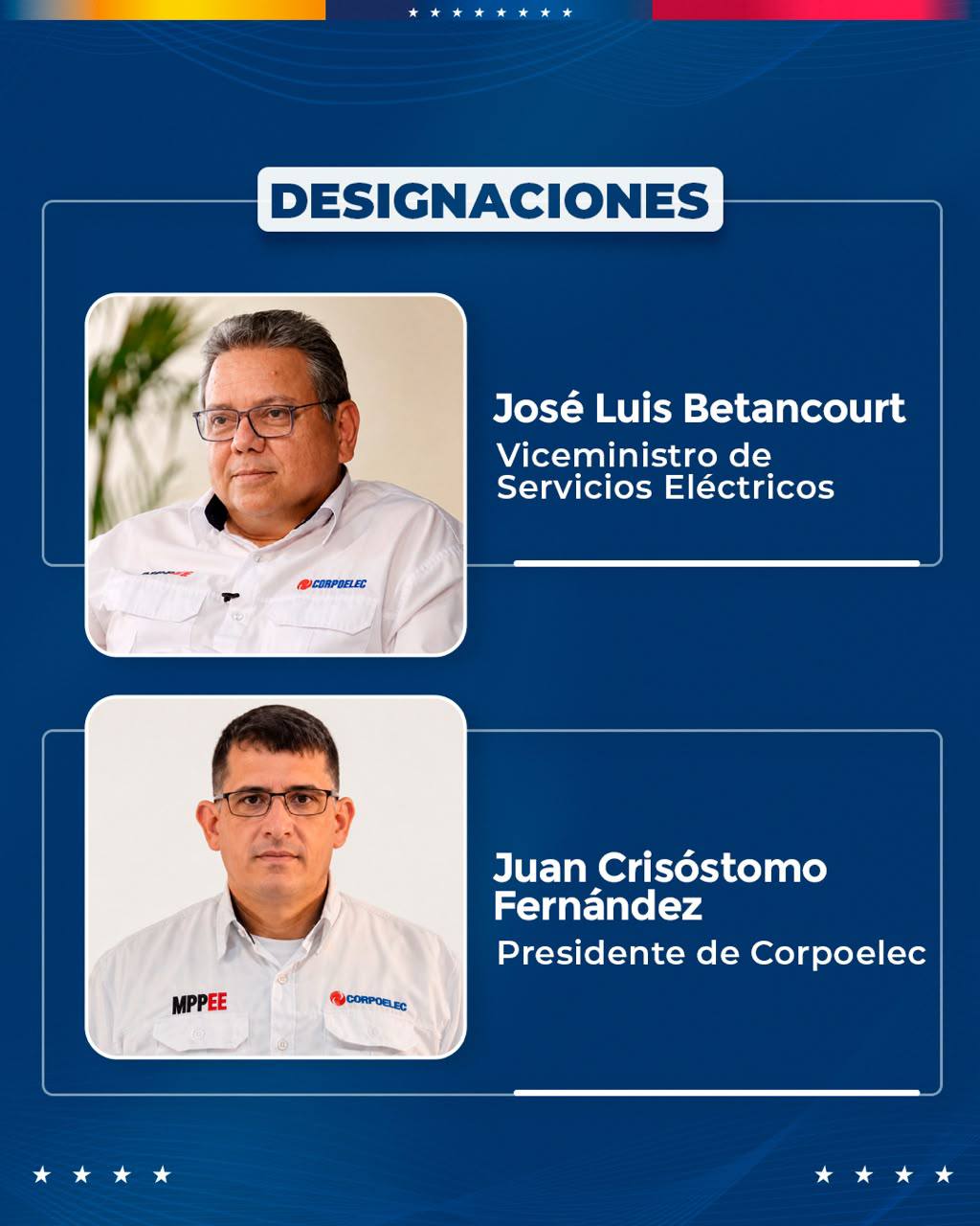 Designaron a Juan Crisóstomo Fernández como presidente de Corpoelec