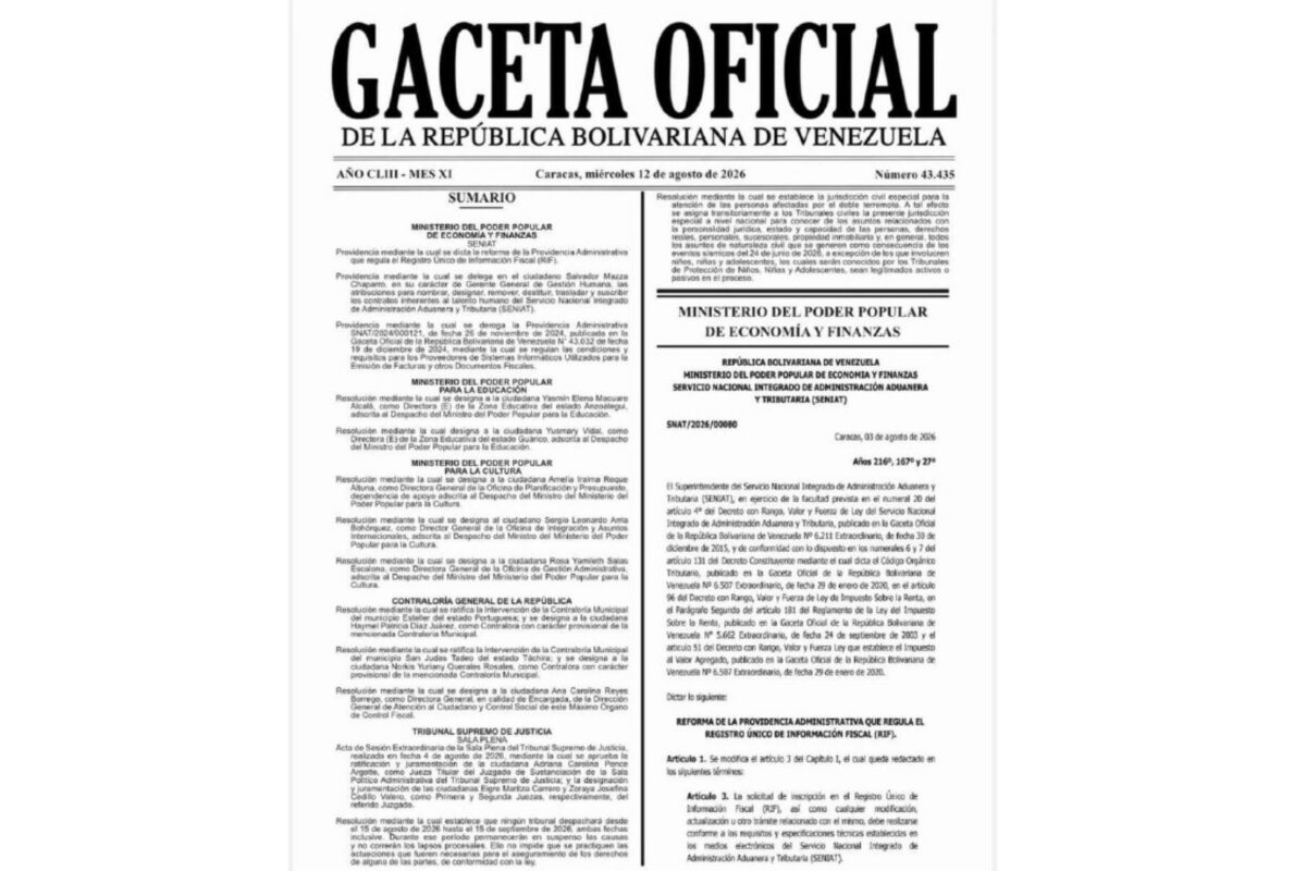 Seniat elimina la fecha de vencimiento del RIF y modifica trámites de actualización