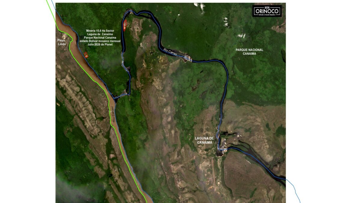 SOS Orionoco denunció la presencia de una nueva mina ilegal dentro del Parque Nacional Canaima