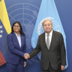 Delcy Rodríguez se reunió con el secretario general de la ONU antes de su encuentro con Trump en Nueva York