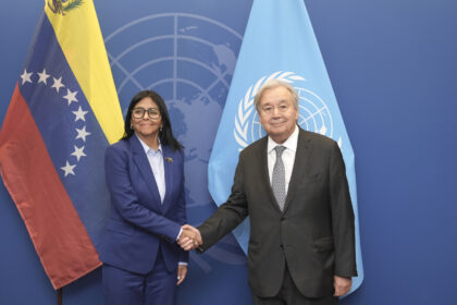 Delcy Rodríguez se reunió con el secretario general de la ONU antes de su encuentro con Trump en Nueva York