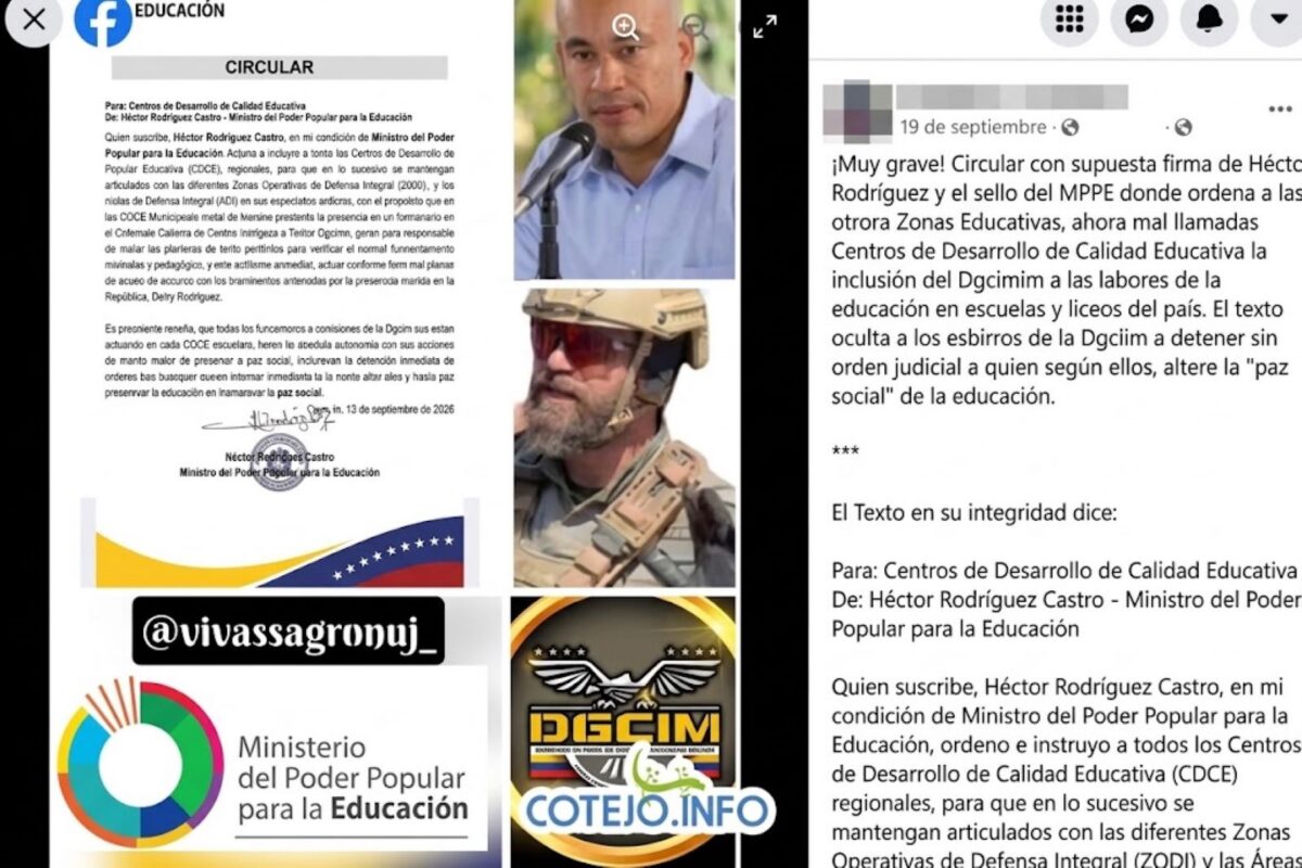 ¿El Ministerio de Educación autorizó a la DGCIM a detener personas en escuelas del país?