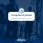 Cronograma de distribución de gasolina del 19 al 25 de octubre